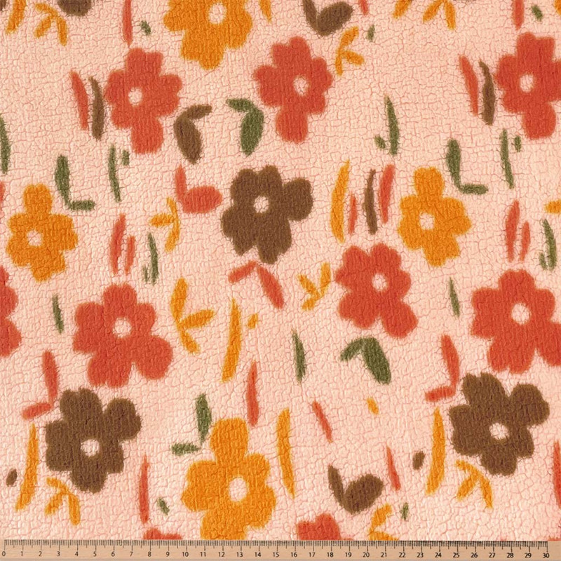 Printed Faux Shearling KIELO Peach / Orange